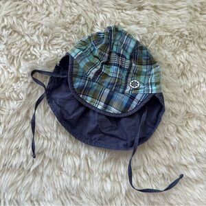 Blue Plaid Baby Bucket Sun Hat 47cm / 9-12 Months Beach Summer